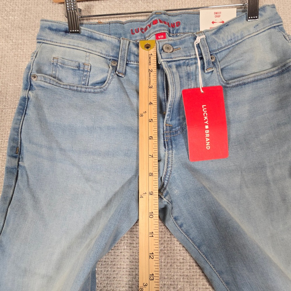 Lucky Brand Sweet Crop Jeans Womens 8/29 Light Wash Raw Hem Advanced Stretch NEW - Picture 7 of 12